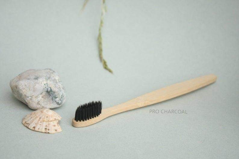 Pitch Black Bamboo Wood Toothbrush - Pro Charcoal