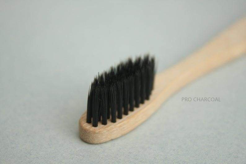 Pitch Black Bamboo Wood Toothbrush - Pro Charcoal