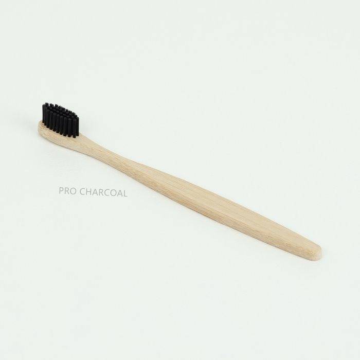 Pitch Black Bamboo Wood Toothbrush - Pro Charcoal